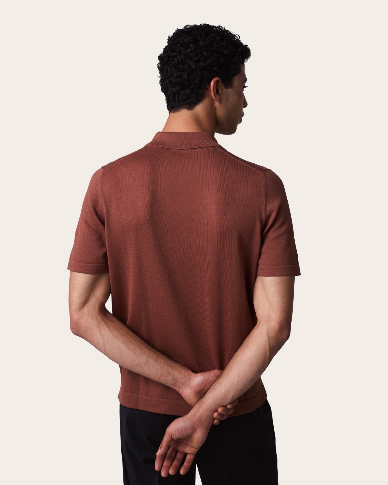 Courtside Zip Polo Shirt Canyon Rust