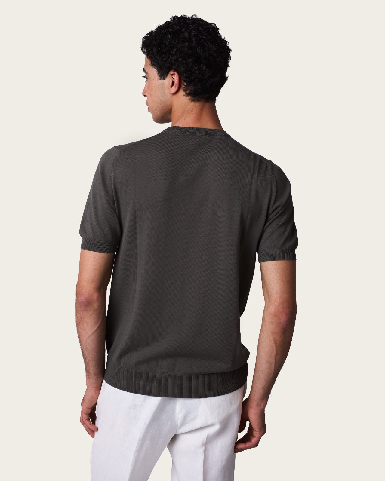 Crewneck Short Sleeve Shirt Dark Taupe
