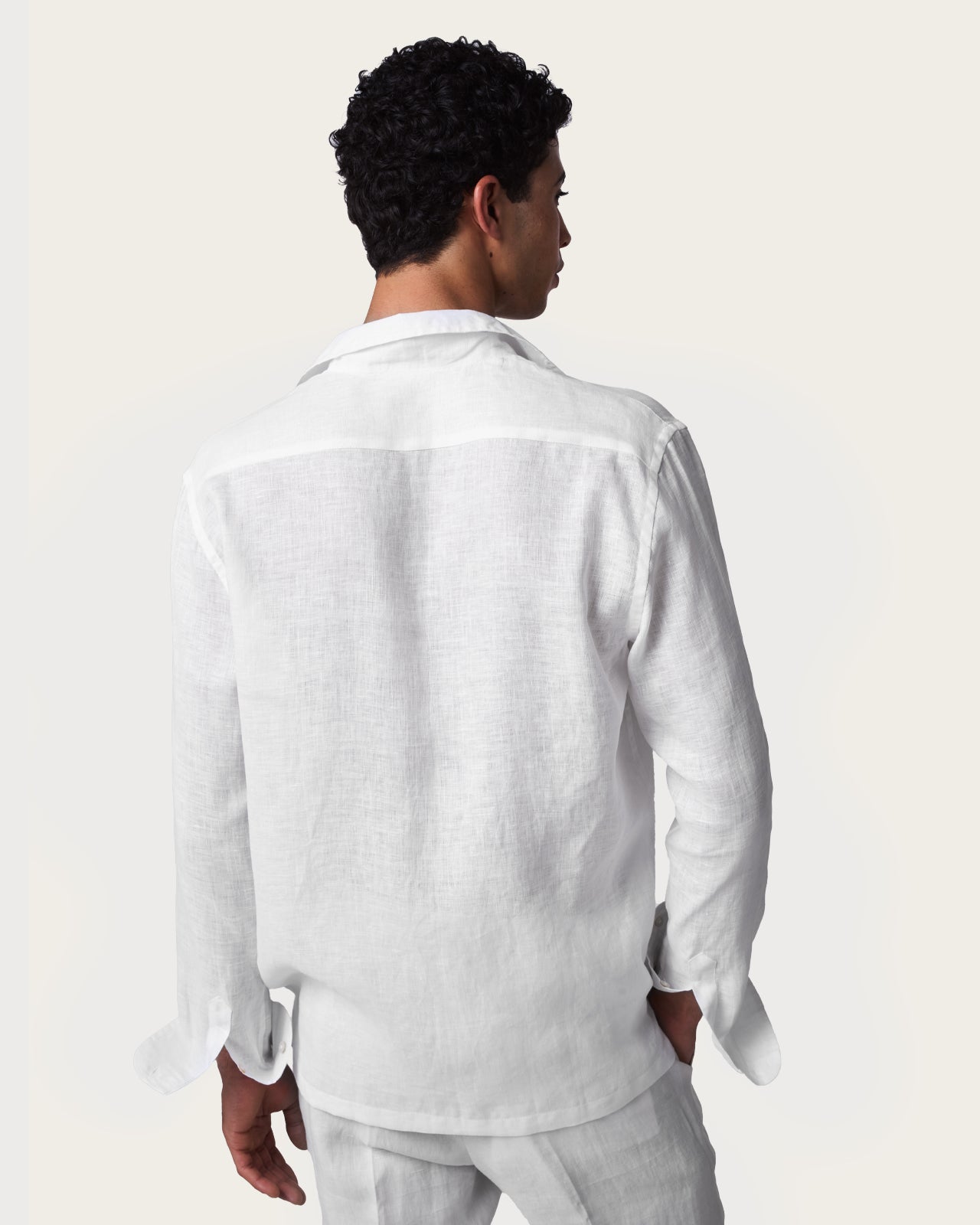 Linen  Pocket Shirt Moonlight White