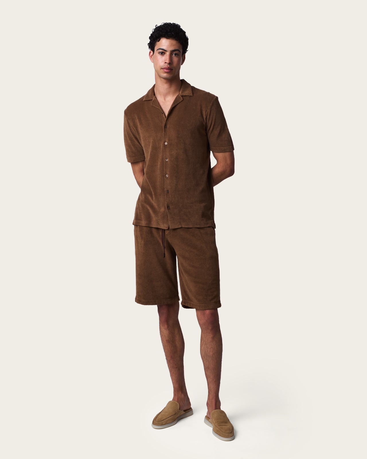 Terry Cloth Buttoned Shirt Autumn Brown