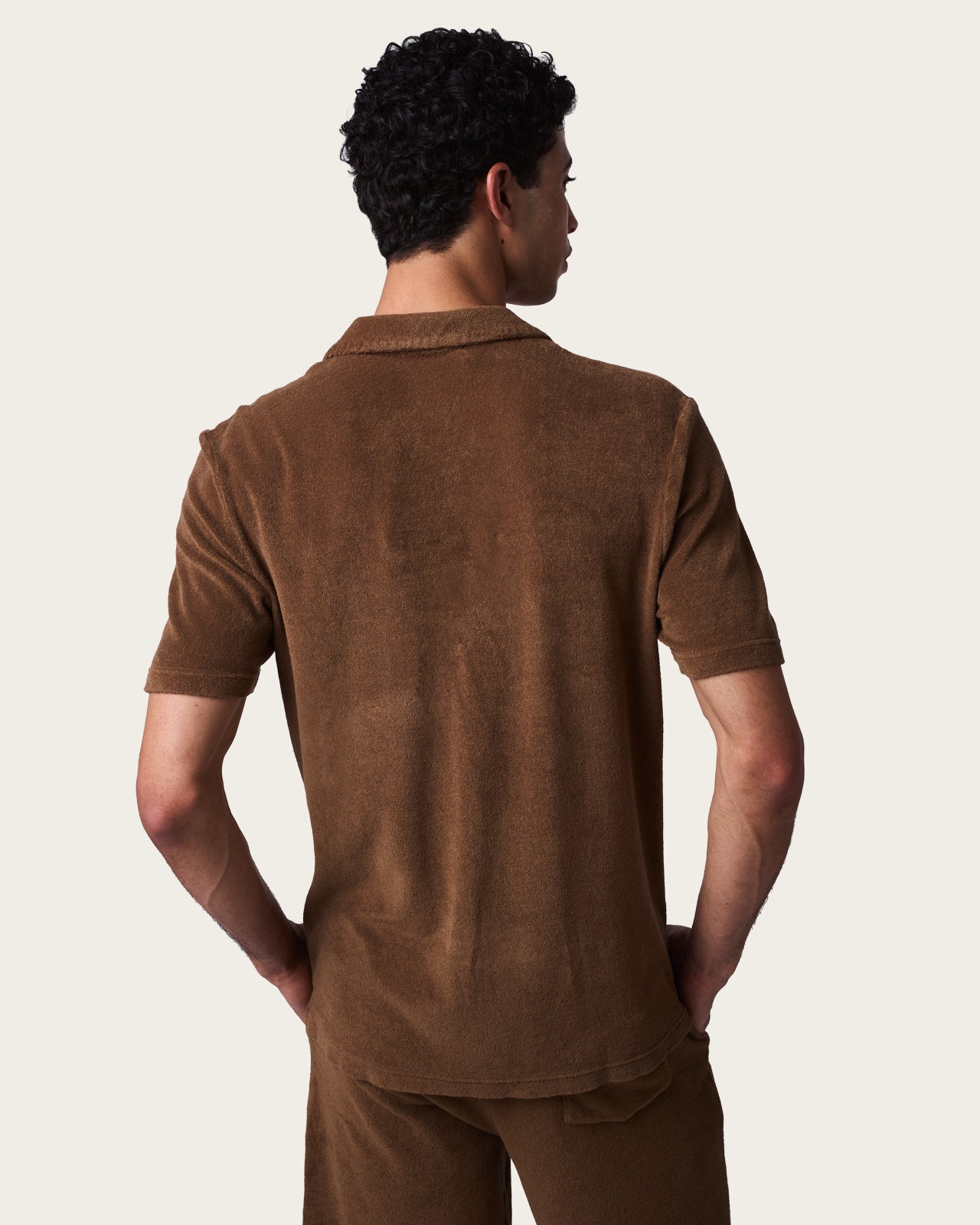 Terry Cloth Buttoned Shirt Autumn Brown