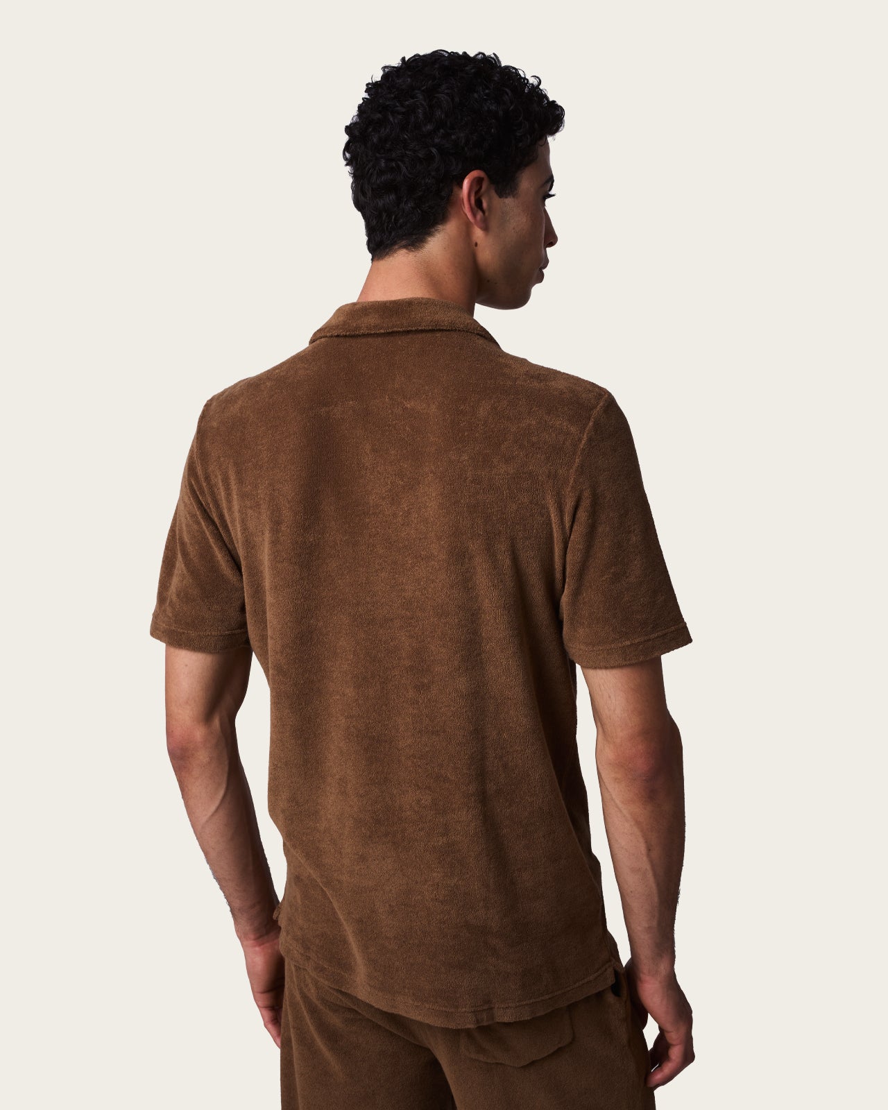 Terry Cloth Polo Shirt Autumn Brown