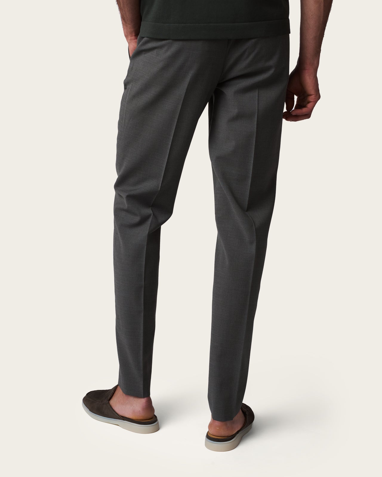 Slim Fit Tailored Trousers Olive Green
