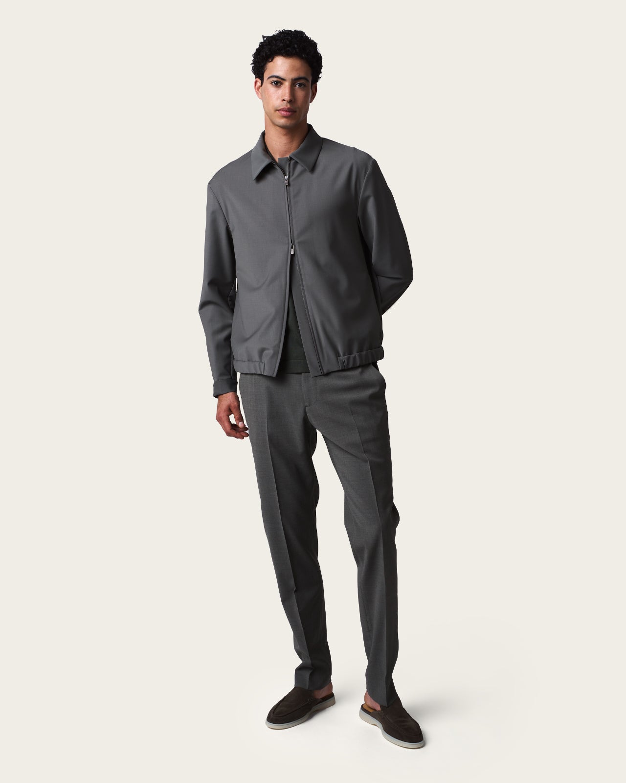 Slim Fit Tailored Trousers Olive Green