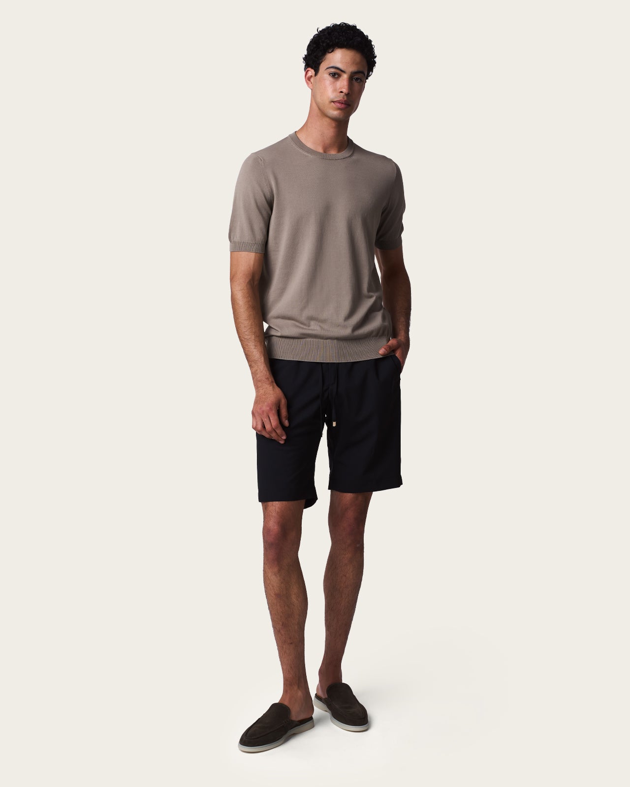Crewneck Short Sleeve Shirt Light Taupe