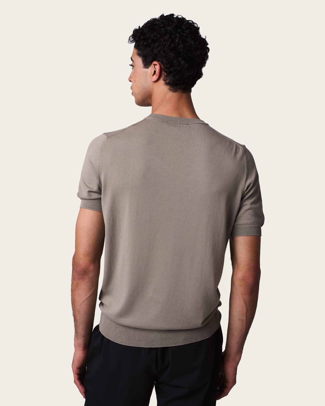 Crewneck Short Sleeve Shirt Light Taupe
