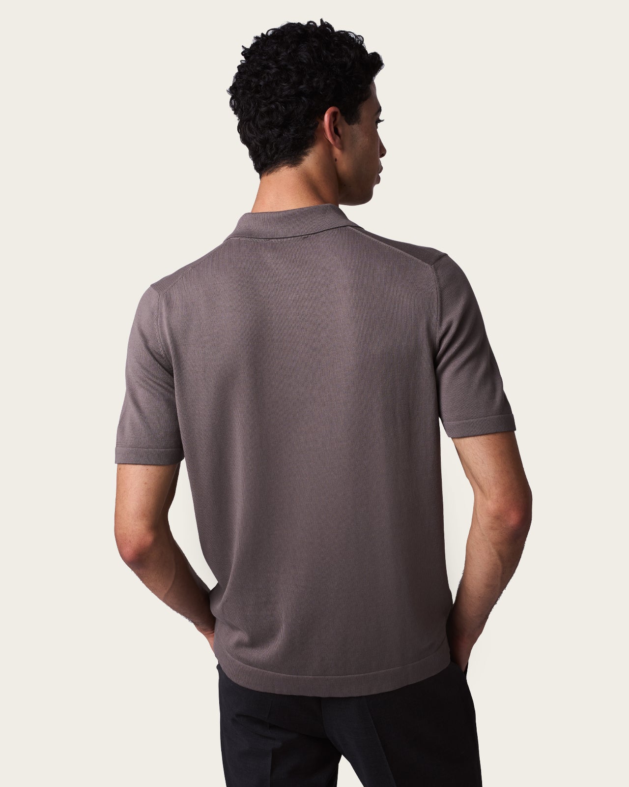 Courtside Zip Polo Shirt Autumn Brown
