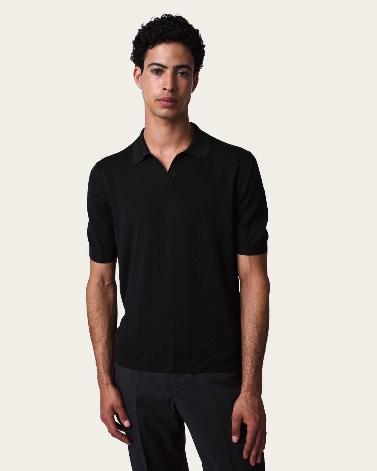 Seamless Polo Shirt Midnight Black