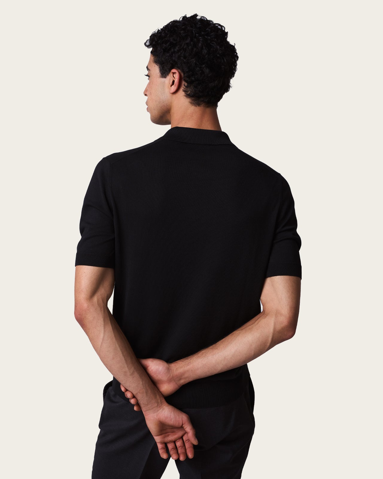 Seamless Polo Shirt Midnight Black