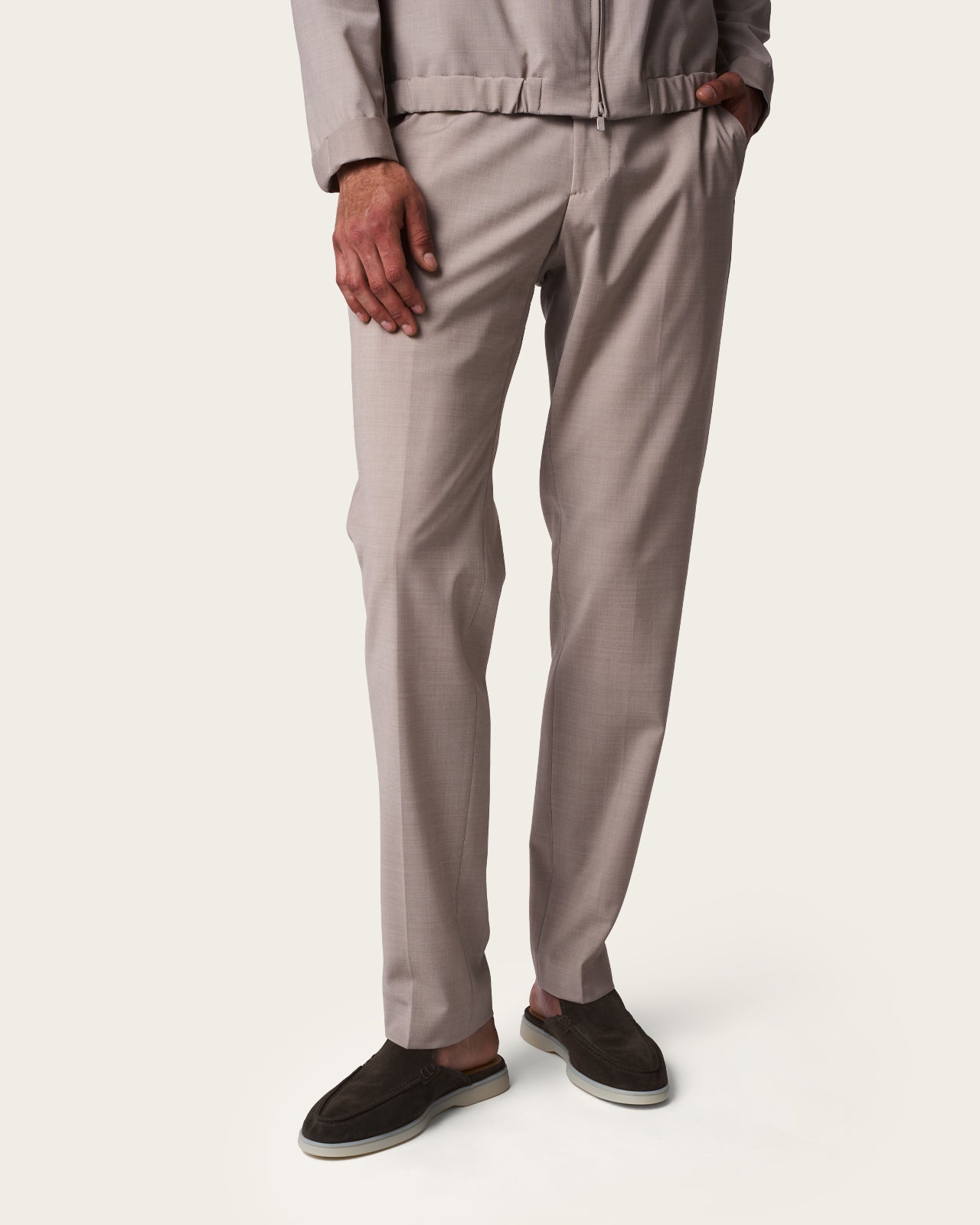 Slim Fit Tailored Trousers Desert Brown