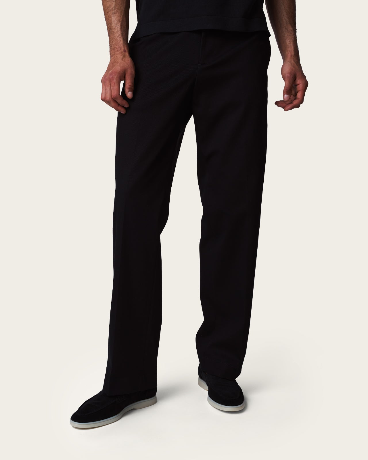 Wide Fit Tailored Trousers Midnight Black