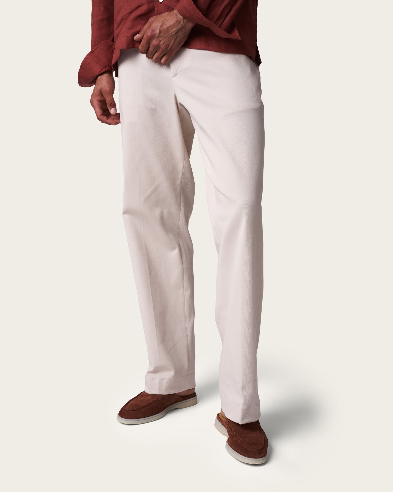 Wide Fit Tailored Trousers Vanilla Beige