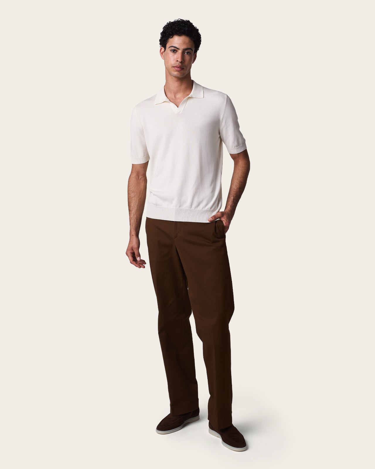 Seamless Polo Shirt Vanilla Beige