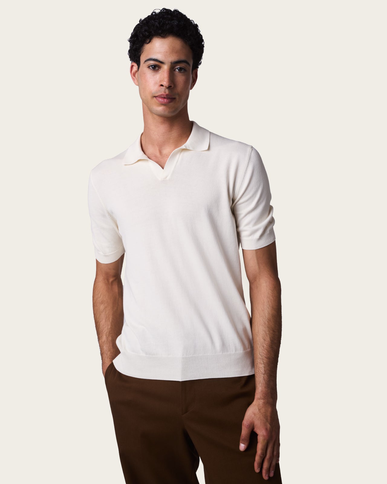 Seamless Polo Shirt Vanilla Beige