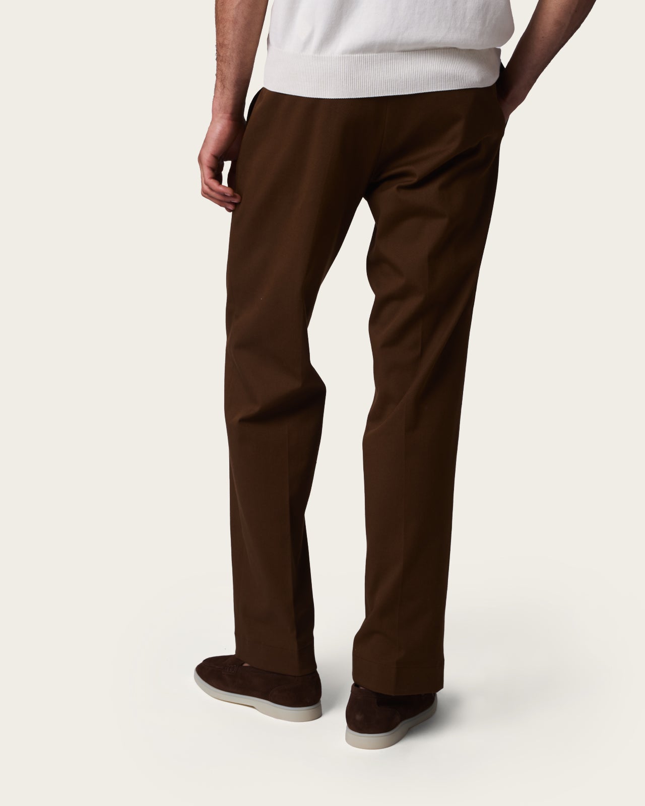 Wide Fit Tailored Trousers Tobacco