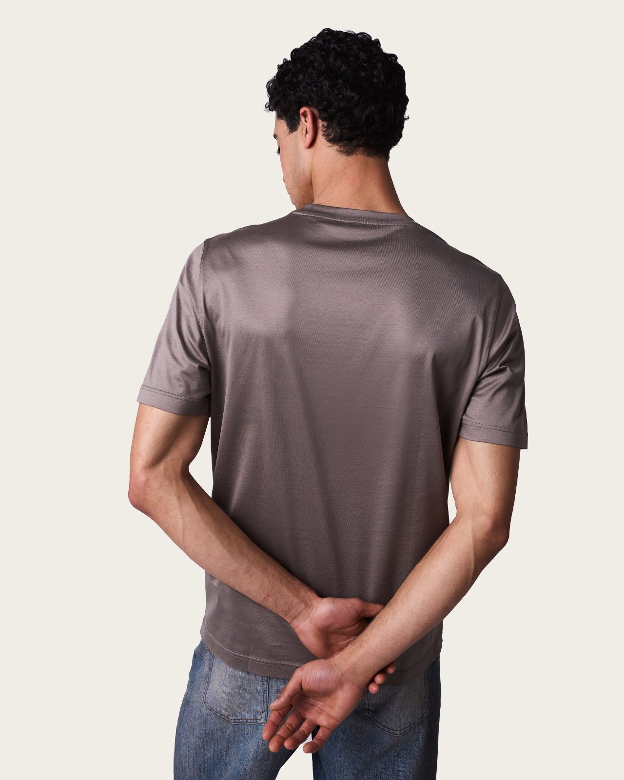 Mercerized Slim Fit Tee Taupe