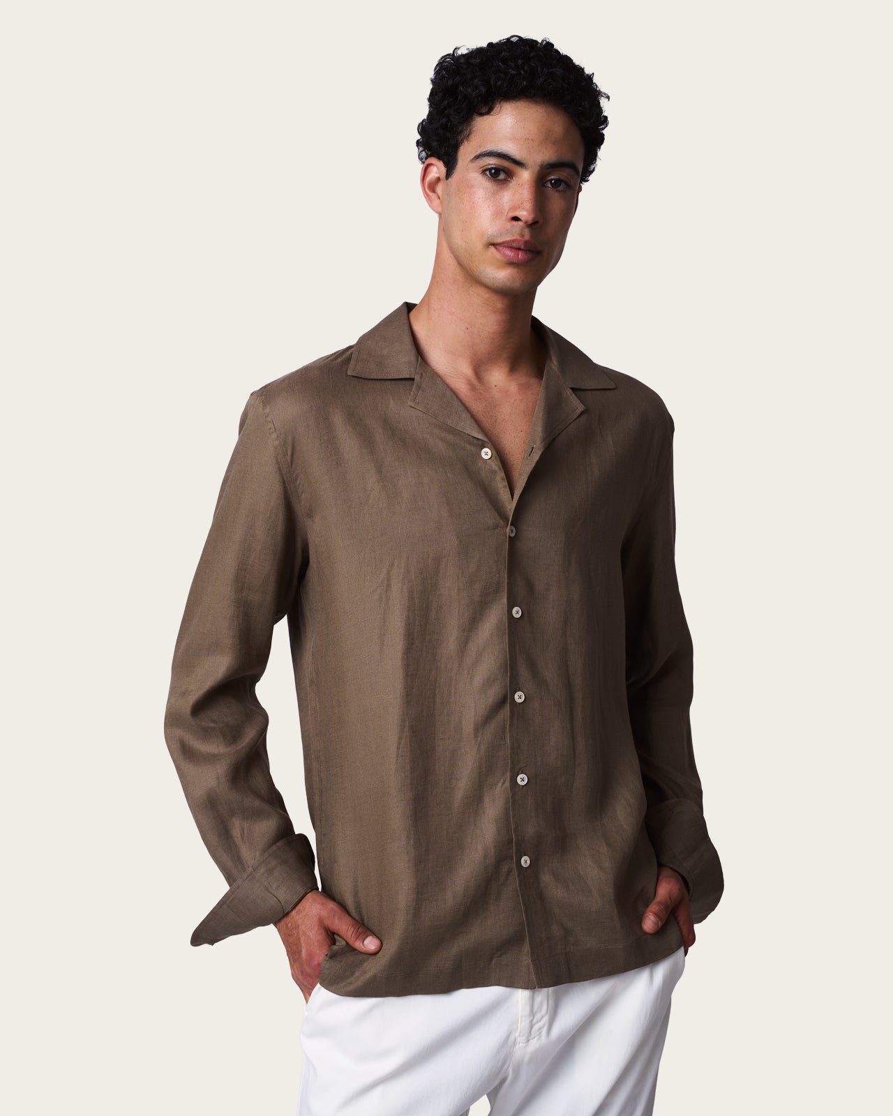 Linen Shirt Olive Green