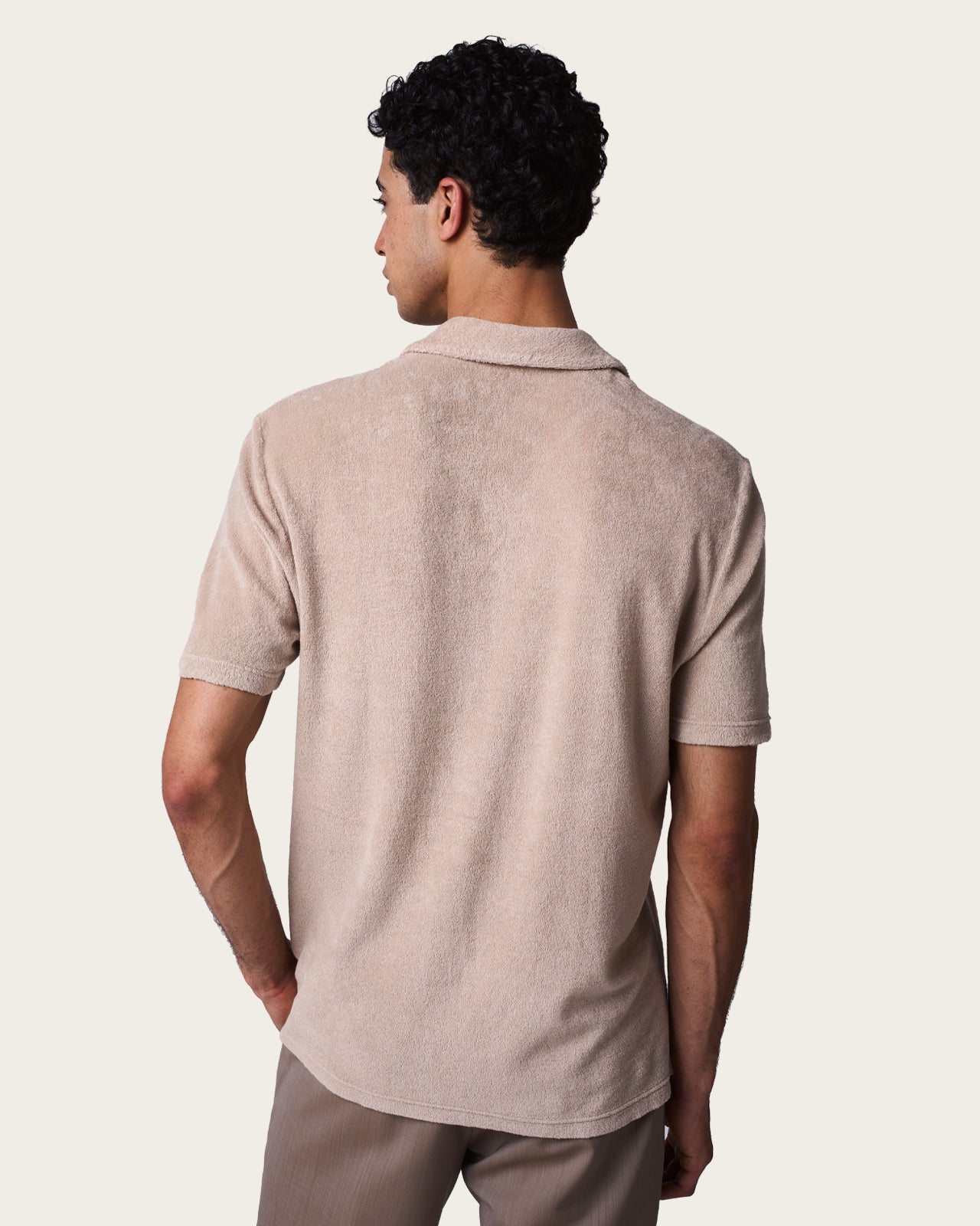 Terry Cloth Buttoned Shirt Pebble Grey