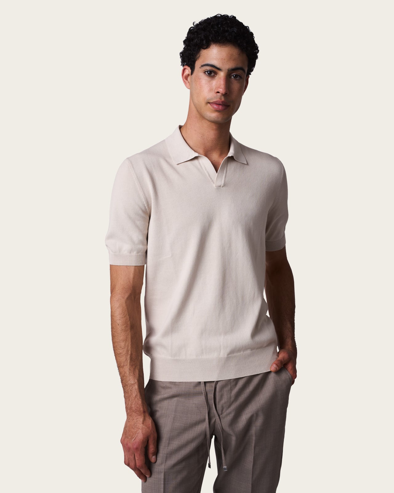 Seamless Polo Shirt Pebble Grey