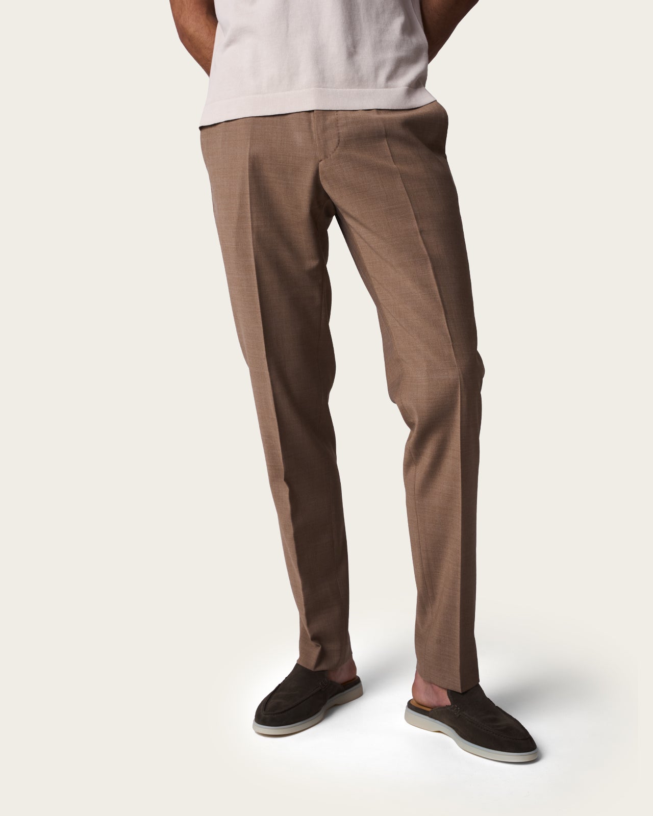 Slim Fit Tailored Trousers Autumn Brown
