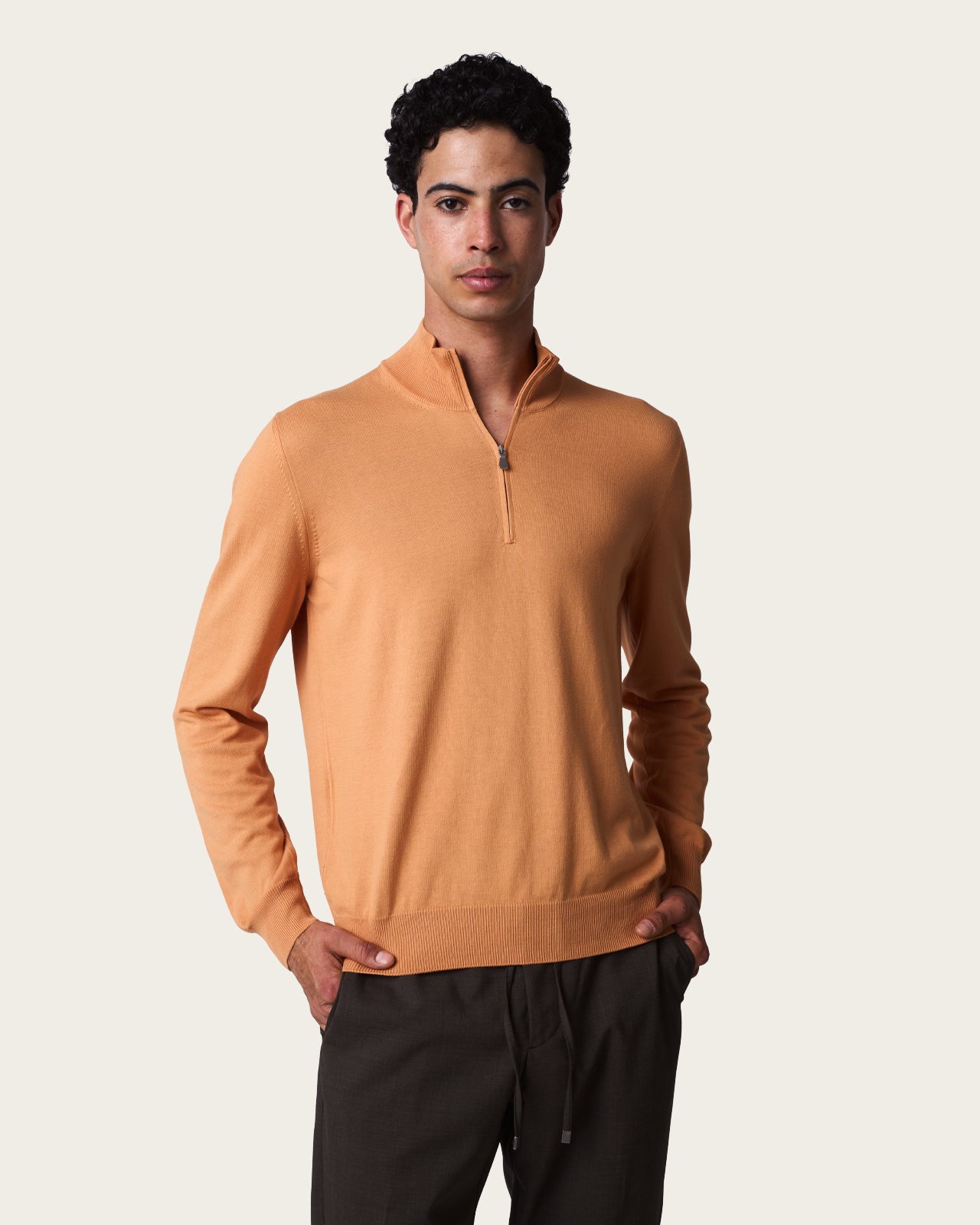 Lightweight Half Zip Jacket Burnt Orange