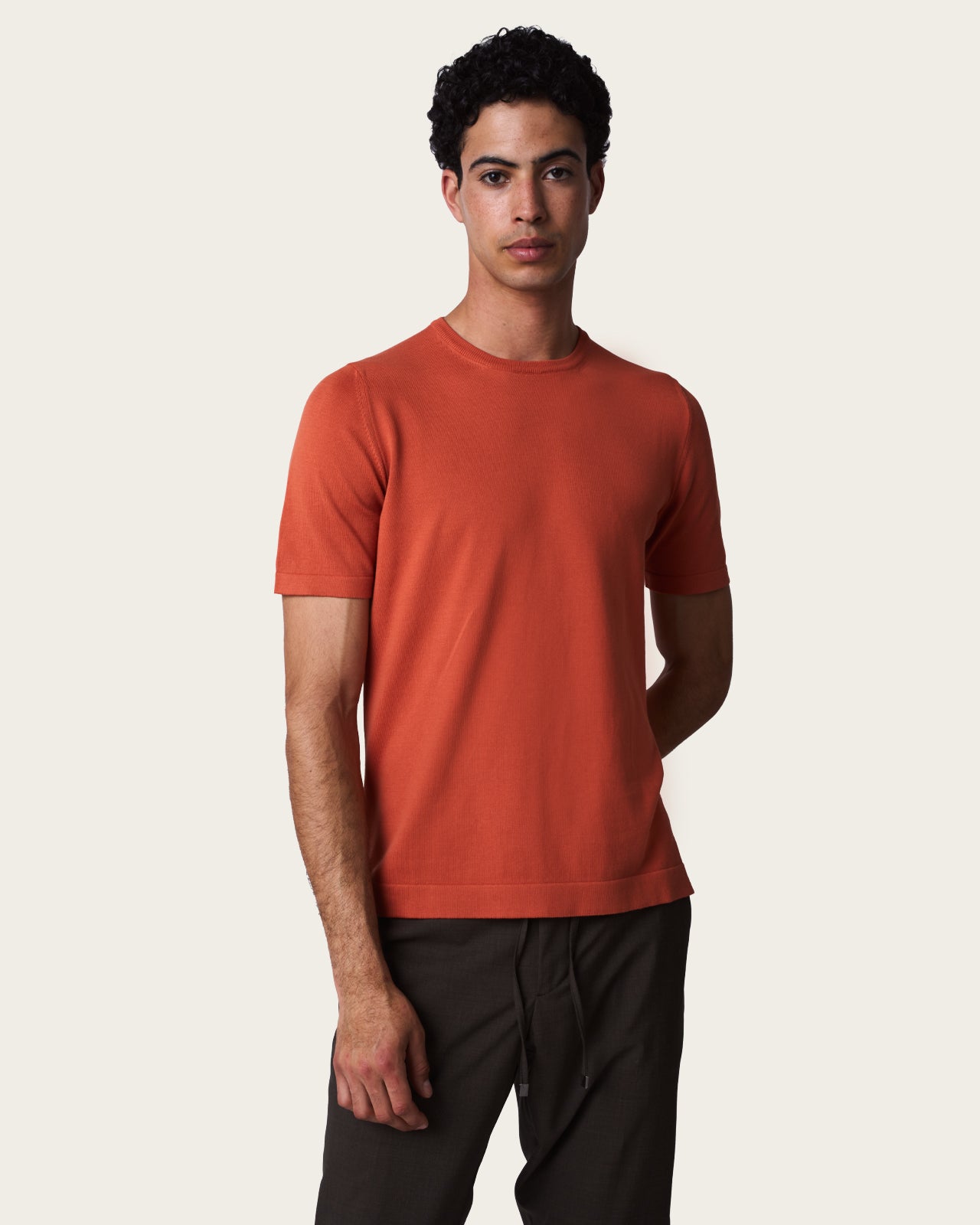 Knitted T-shirt Burnt Orange