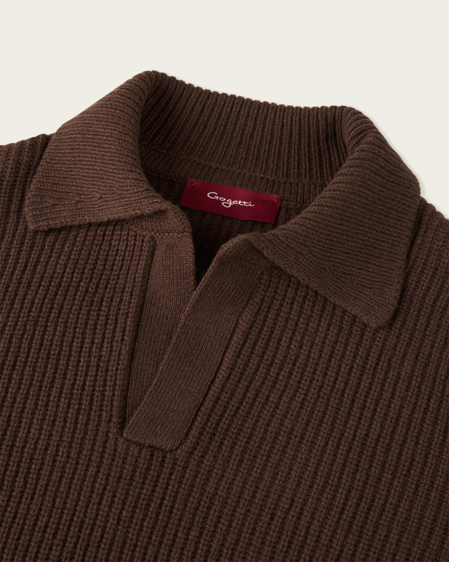 Heavy Seamless Long Sleeve Polo Shirt Autumn Brown