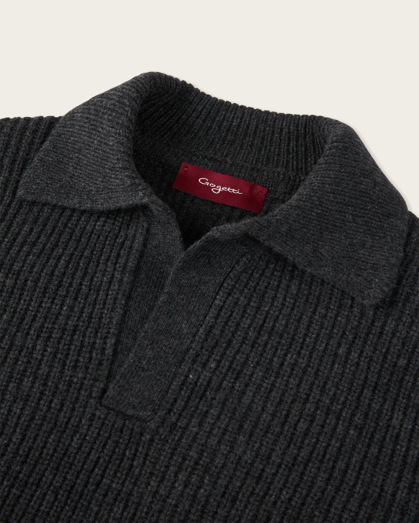 Heavy Seamless Long Sleeve Polo Shirt Smoke Grey