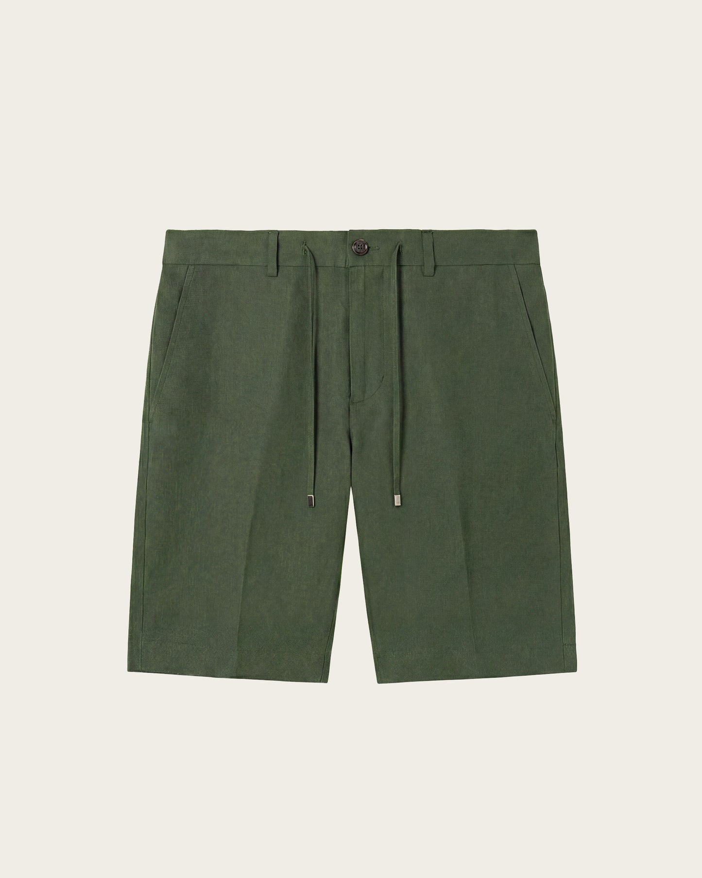 Lightweight Linen Shorts Olive Green