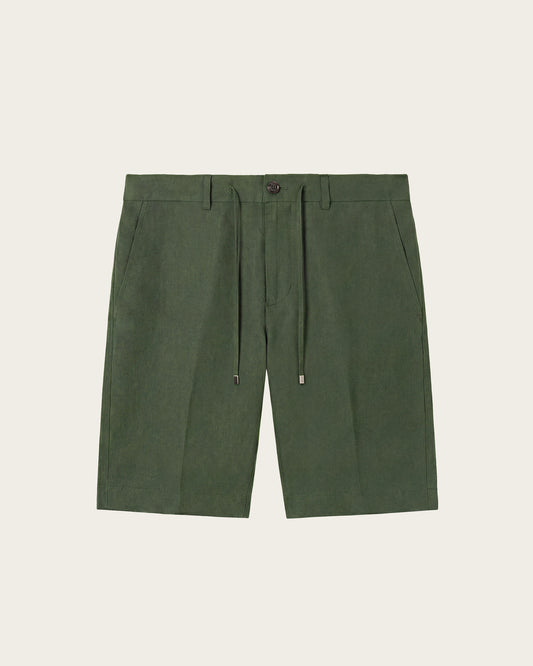 Lightweight Linen Shorts Olive Green