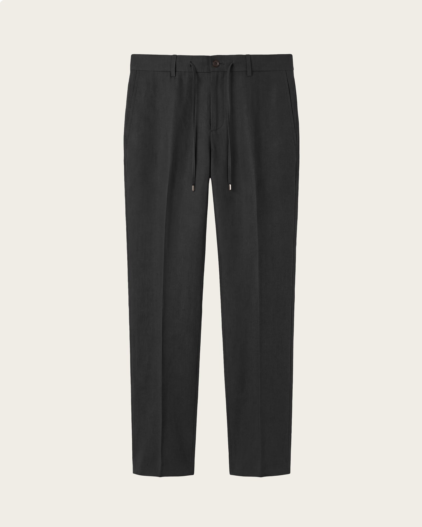Lightweight Linen Trousers Midnight Black