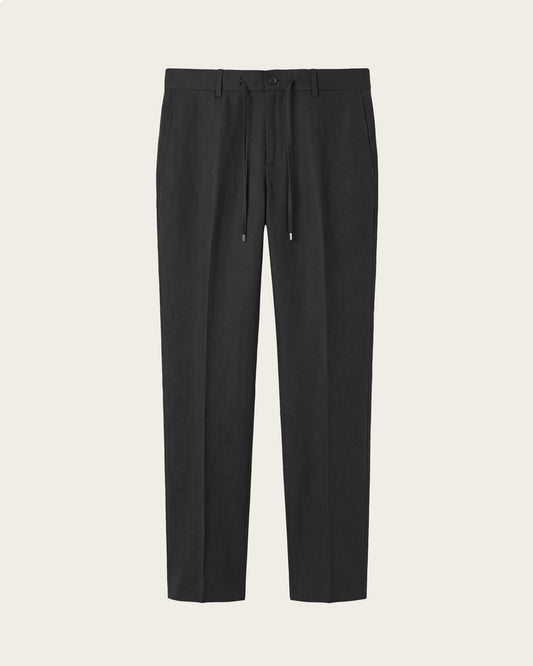 Lightweight Linen Trousers Midnight Black