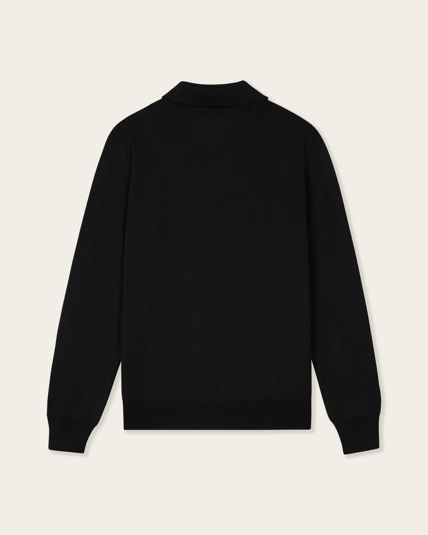 Lightweight Seamless Long Sleeve Polo Shirt Midnight Black