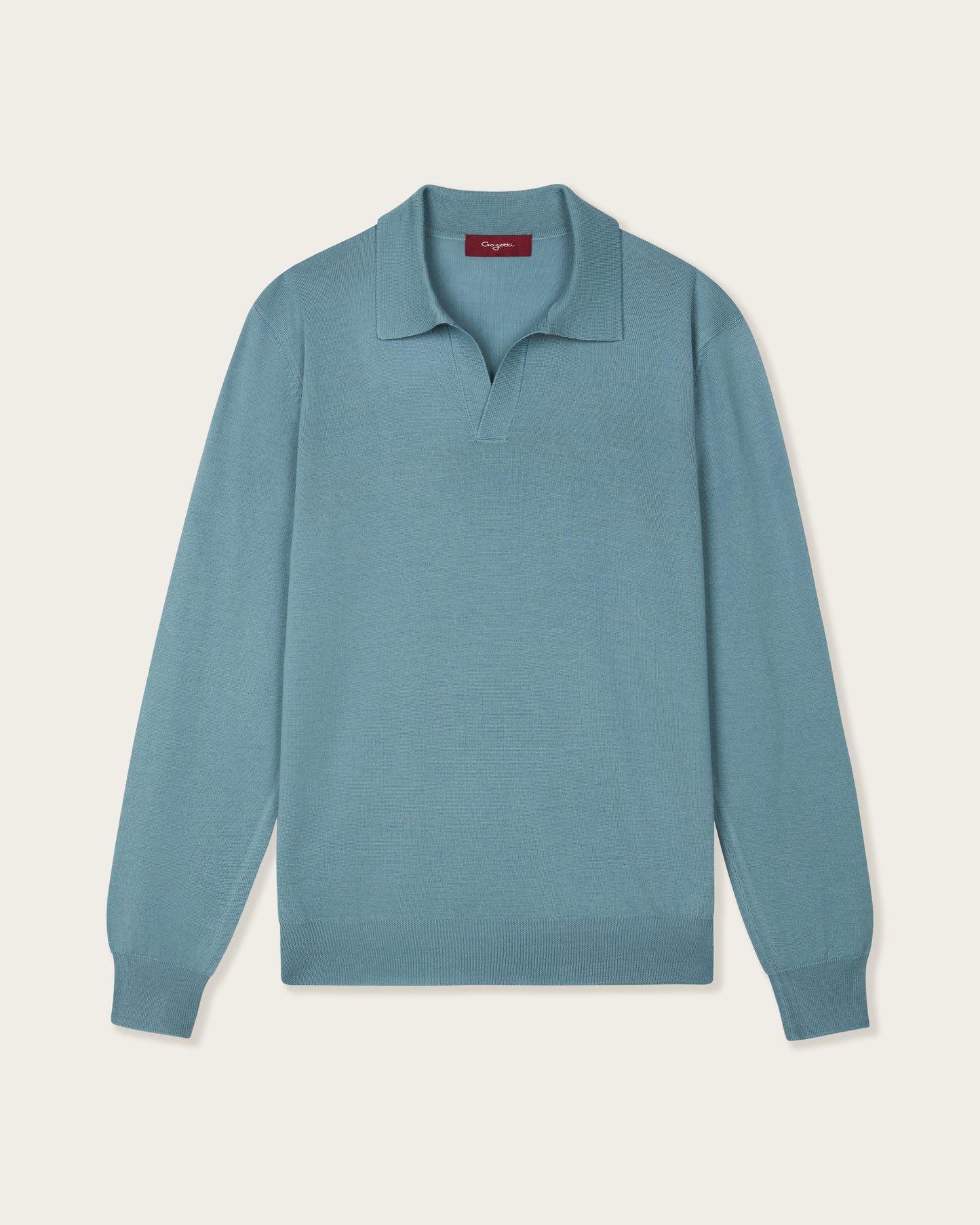 Lightweight Seamless Long Sleeve Polo Shirt Cloud Blue