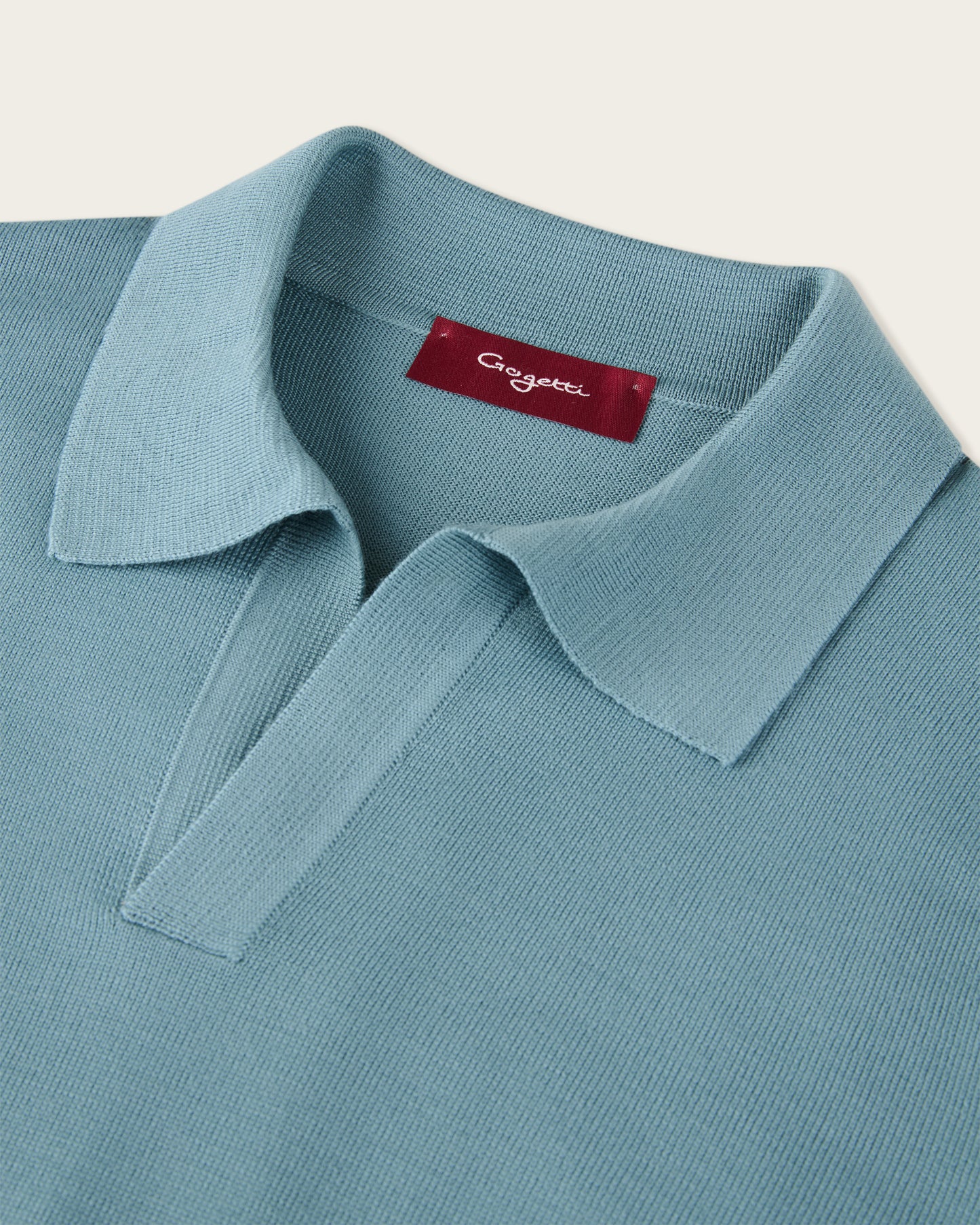 Lightweight Seamless Long Sleeve Polo Shirt Cloud Blue