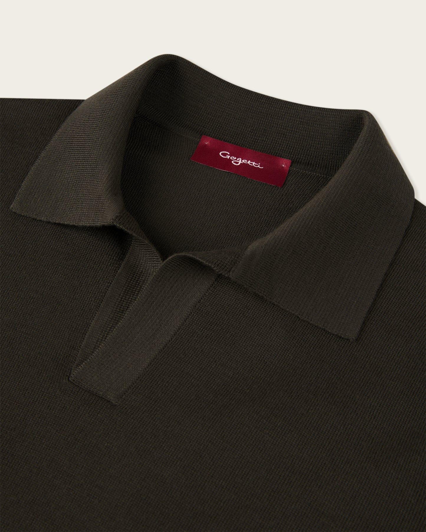 Lightweight Seamless Long Sleeve Polo Shirt Olive Green