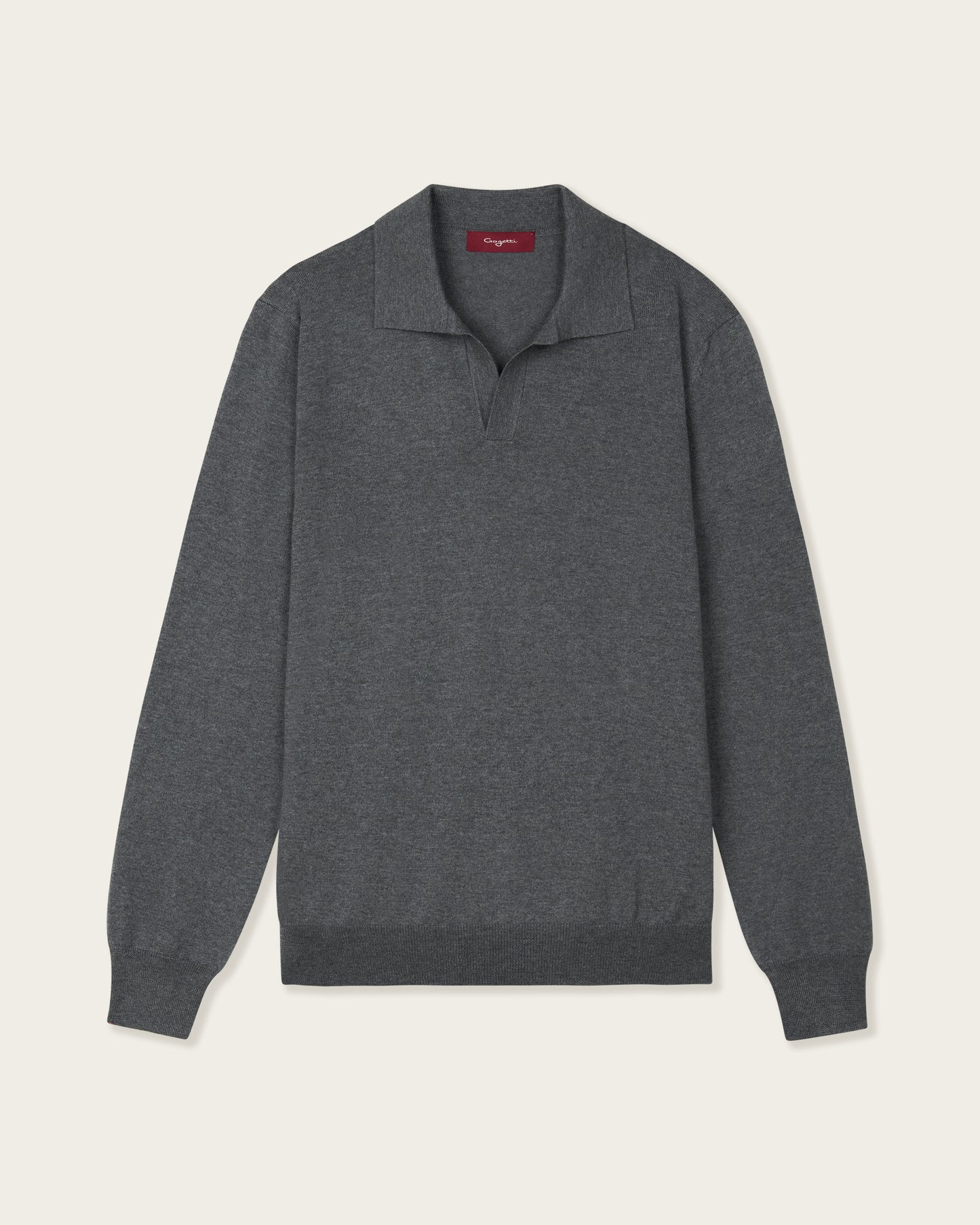 Lightweight Seamless Long Sleeve Polo Shirt Storm Grey