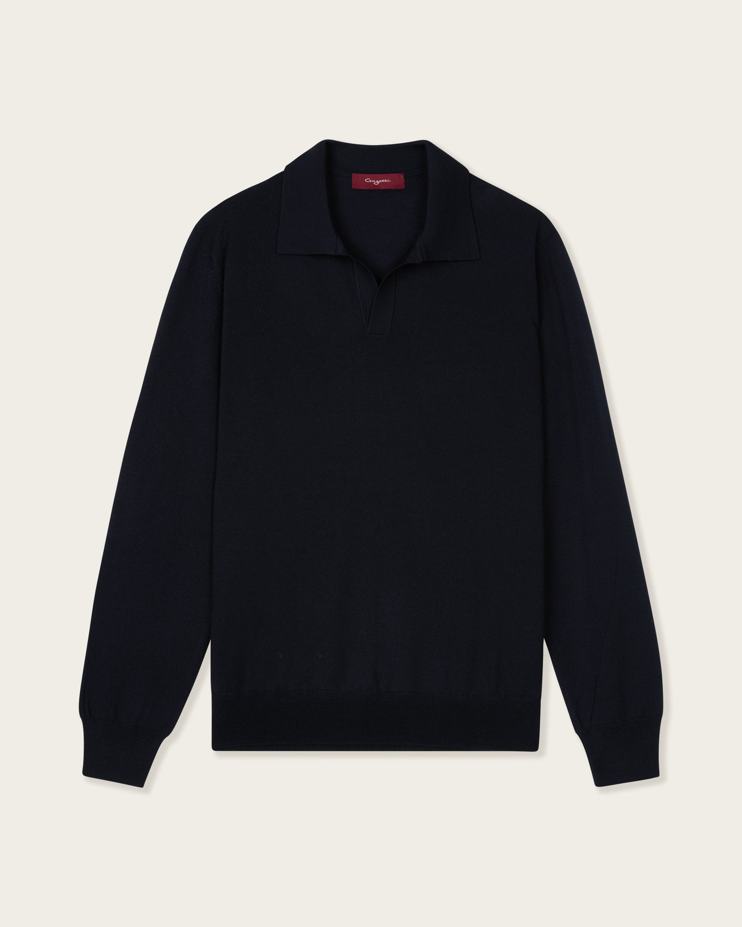 Lightweight Seamless Long Sleeve Polo Shirt Sapphire Blue