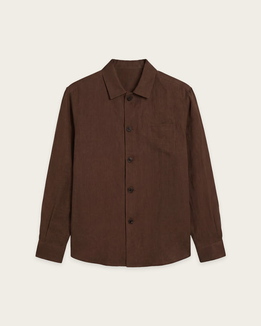 Linen Overshirt Autumn Brown