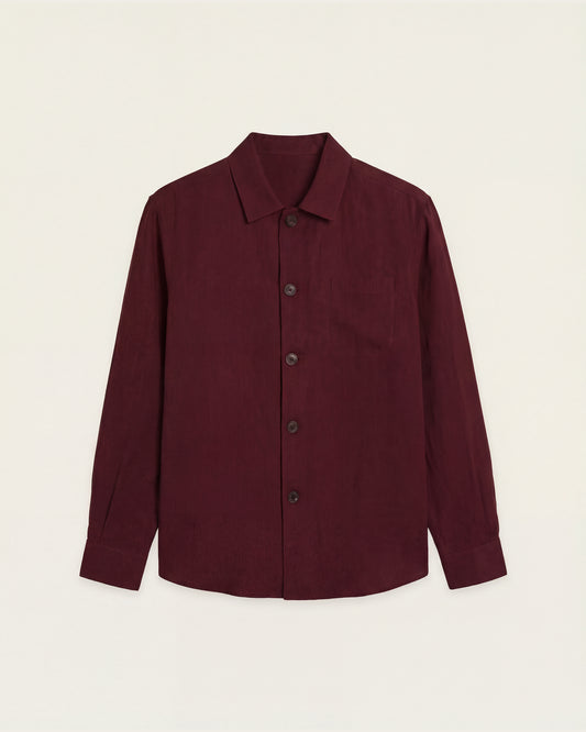 Linen Overshirt Wine Red