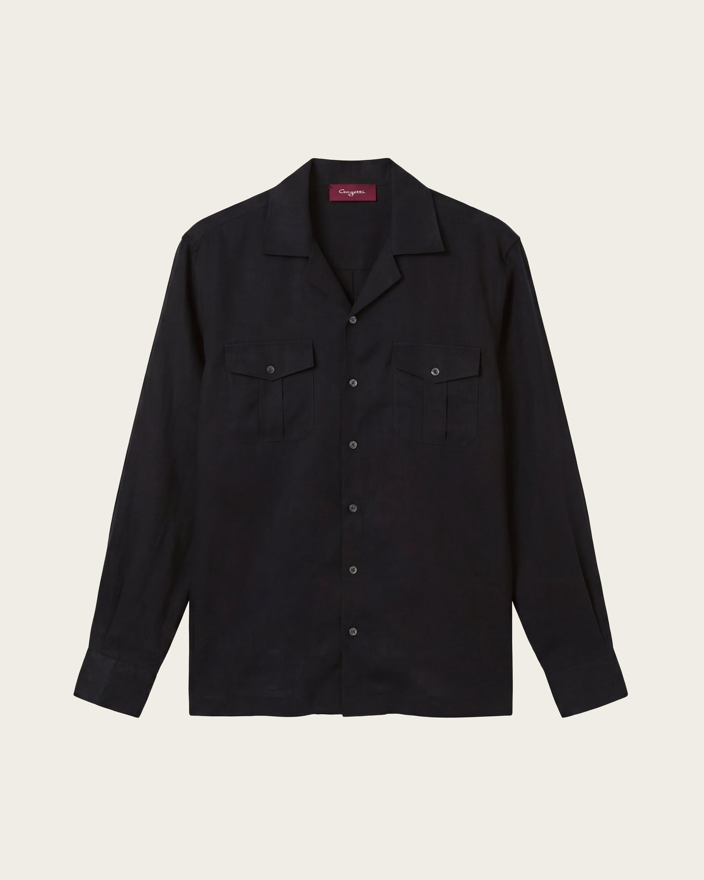 Linen Pocket Shirt Midnight Black