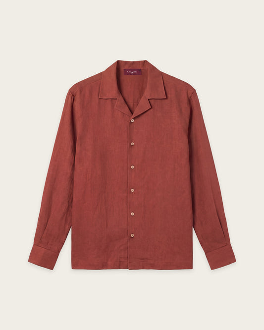 Linen Shirt Burnt Orange