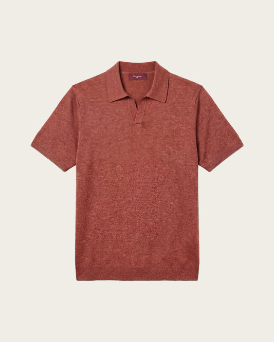 Linen Polo Shirt Canyon rust