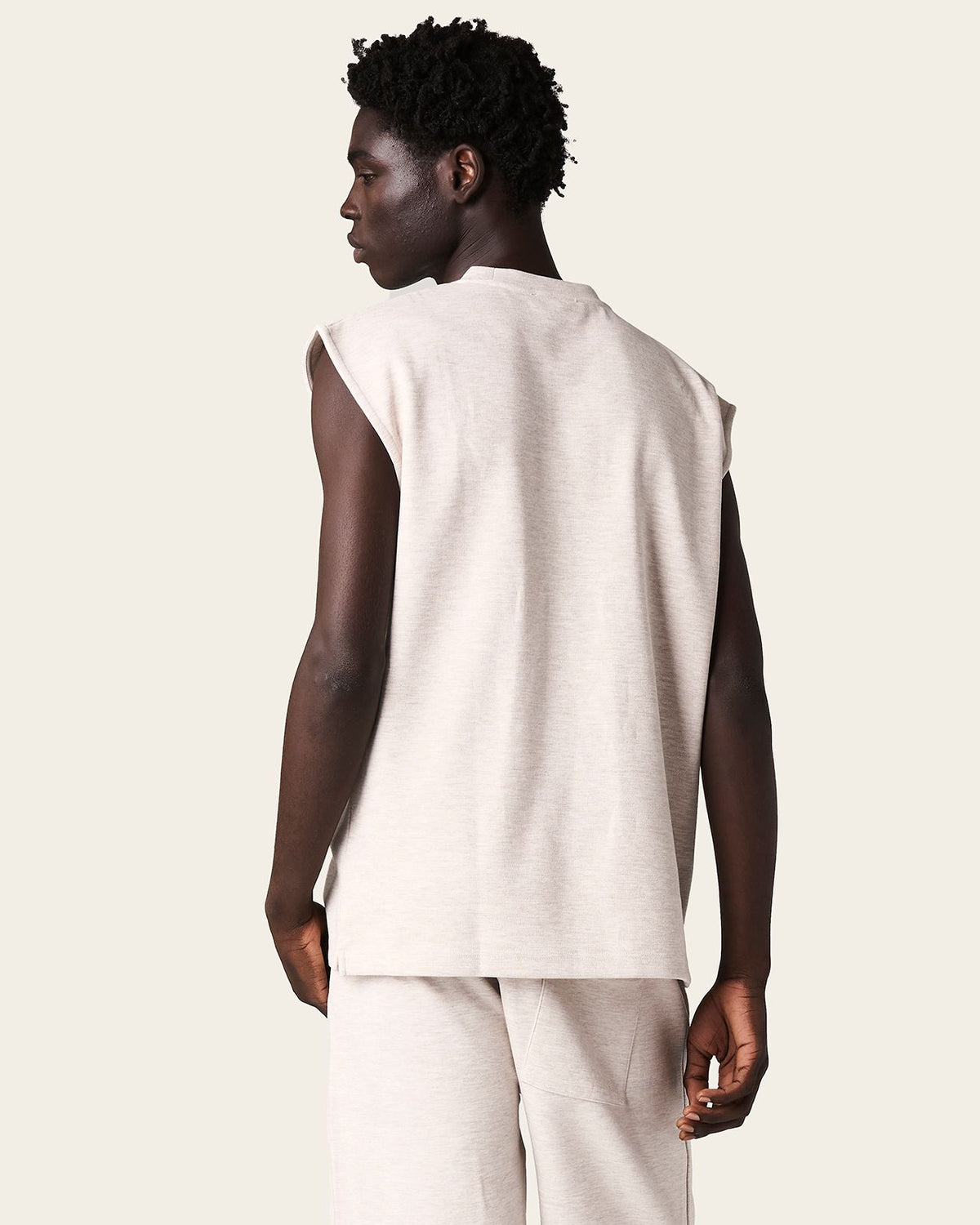 Lounge Sleeveless Tee Almond