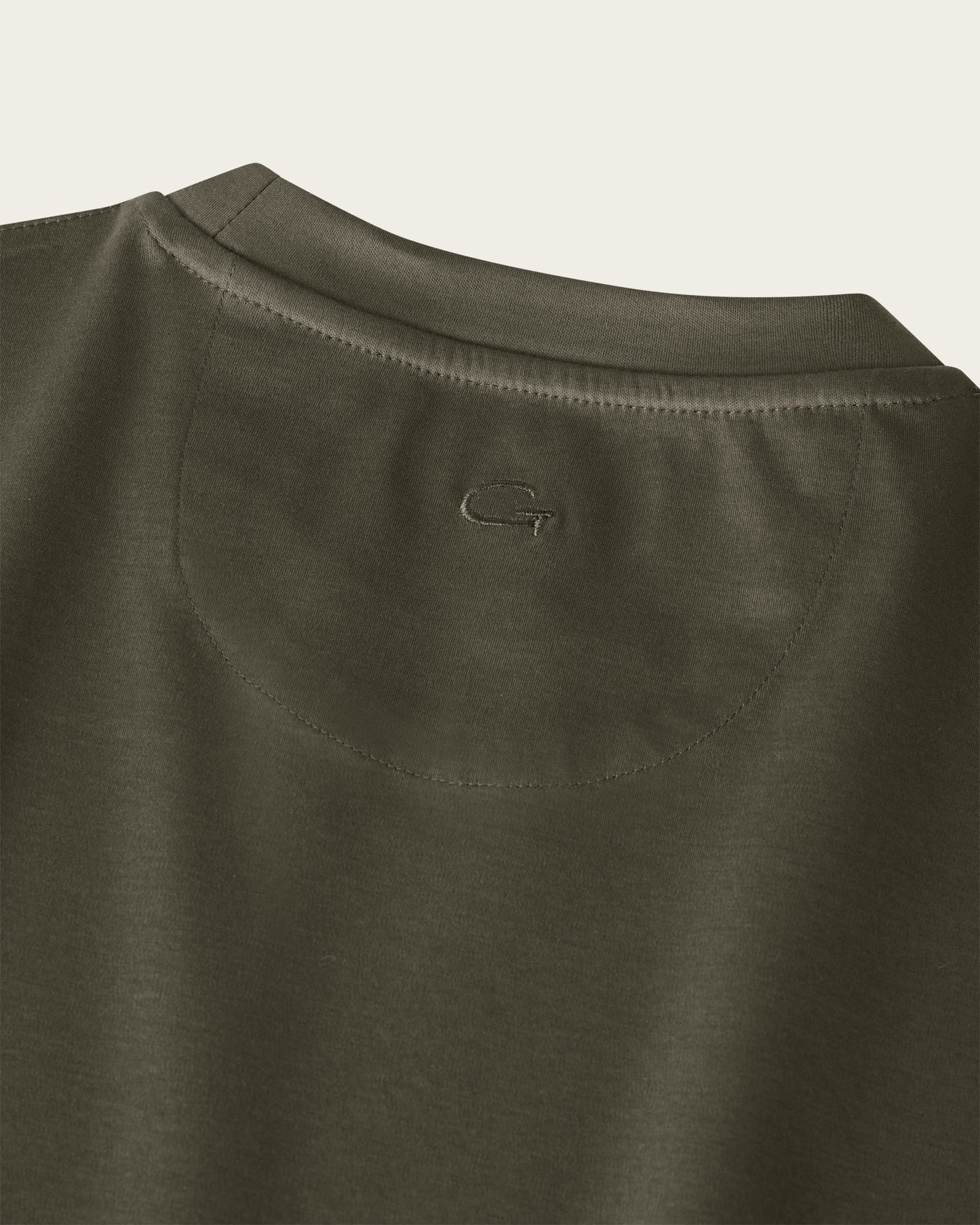 Mercerized Cotton T-shirt Olive Green