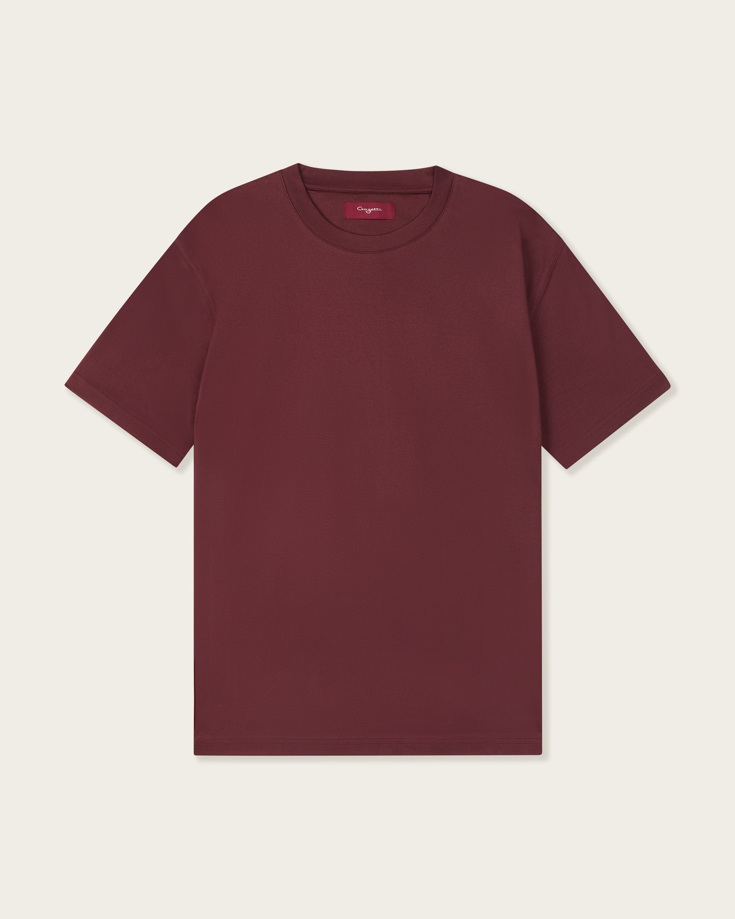Mercerized Cotton T-shirt Wine Red