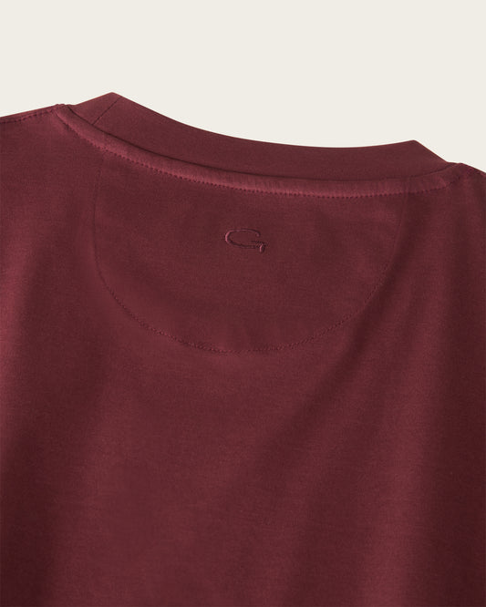 Mercerized Cotton T-shirt Wine Red