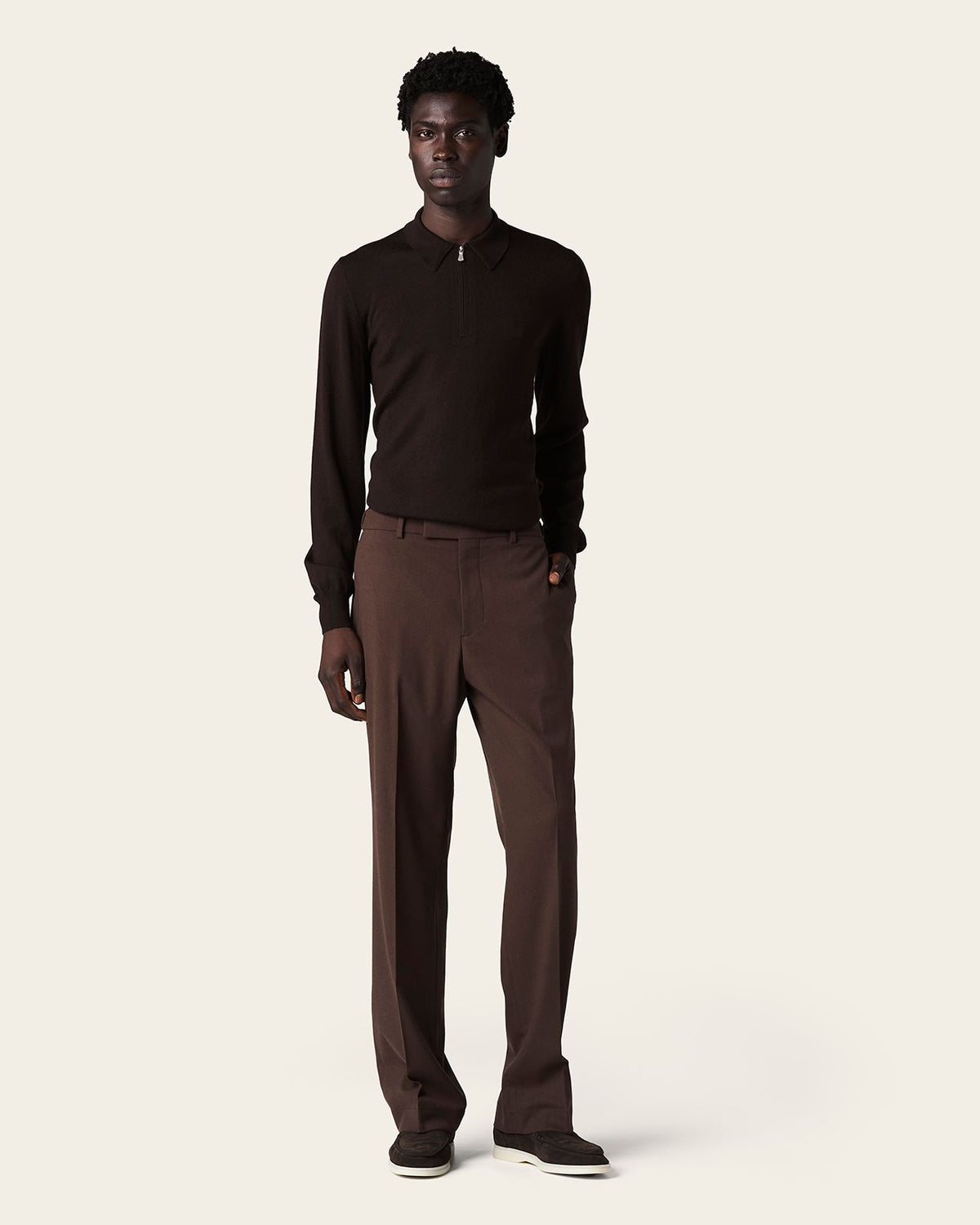 Sarto Slim Fit Trousers Espresso Brown