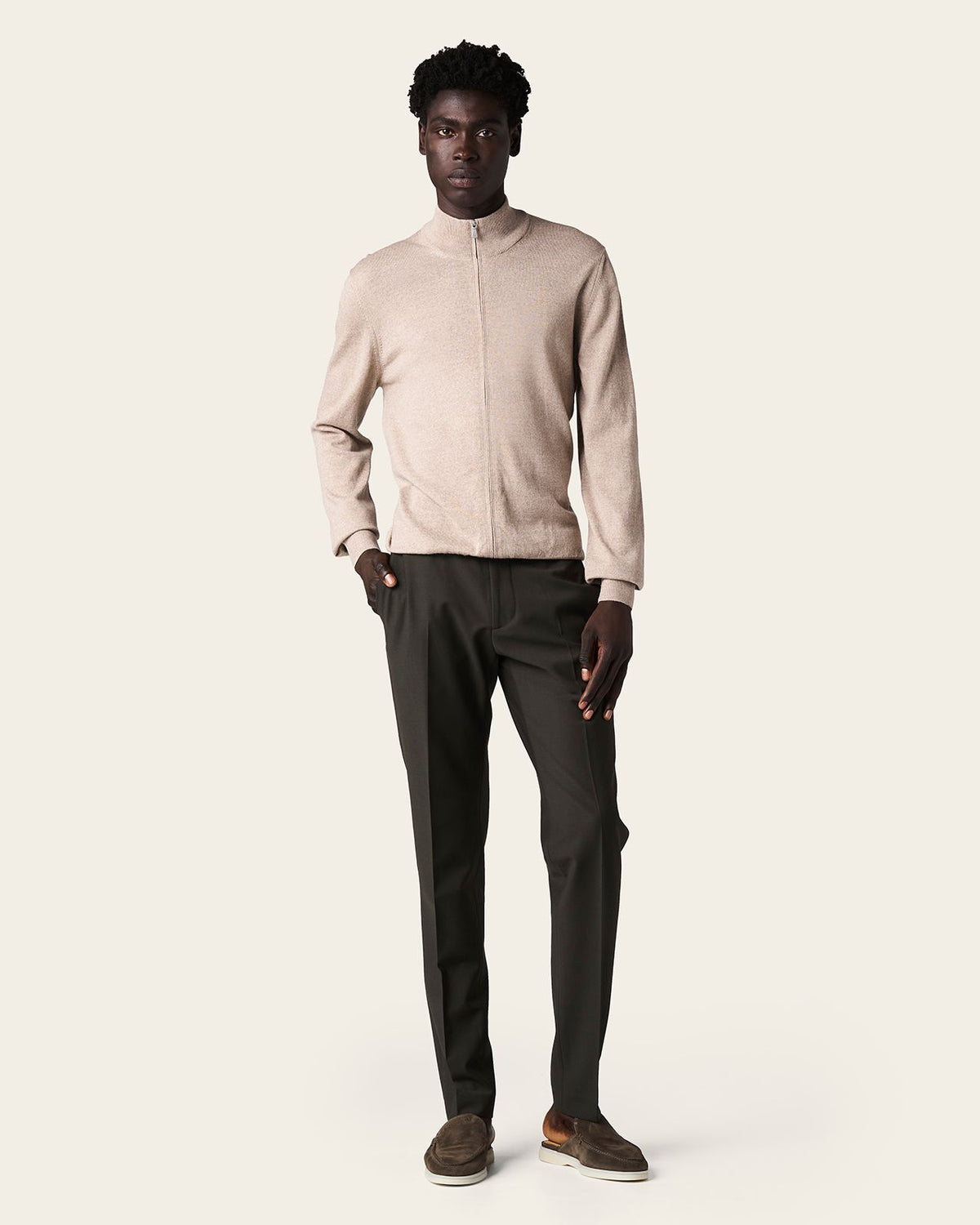 Sarto Slim Fit Trousers Olive Green