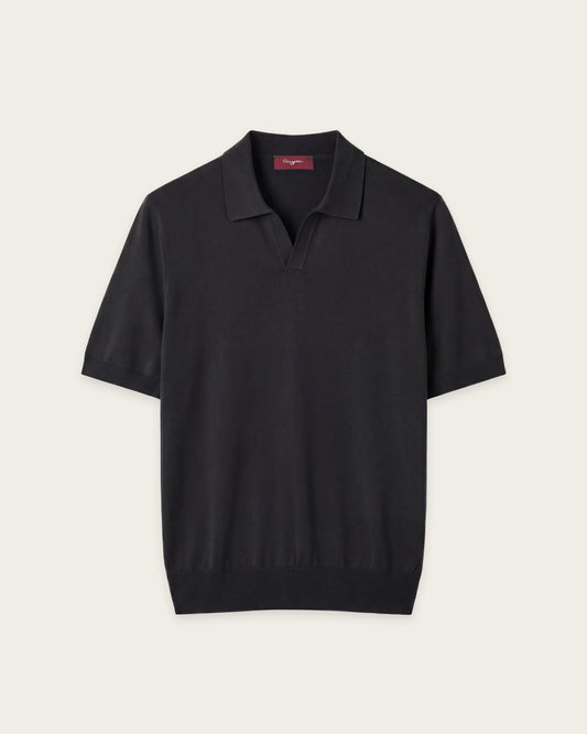 Seamless Polo Shirt Midnight Black
